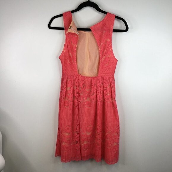 Free People Rocco coral peach lace open back Dress Size 0 - Picture 10 of 11